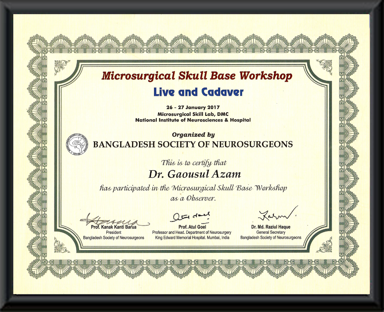 3. Bangladesh Society Of Neurosurgeons