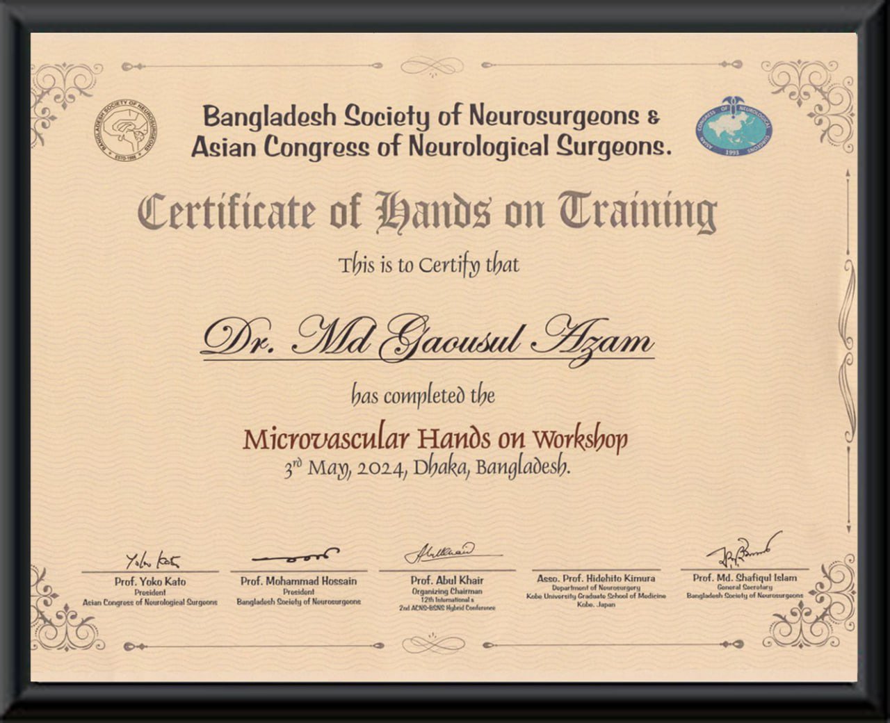 7. Hands on Bangladesh Society of neurosurgeon and Asian Congress of neurological surgeon